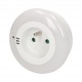 Plug-in LED night lamp with socket, 3 light colours 3x3 LED, max. load 3680W, IP20, colours: white, 