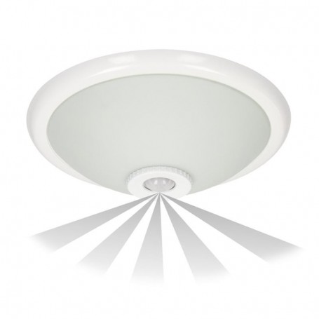 E27 lighting fixture TERRAL with PIR sensor glass cover (opal), detection range: 360 degree, rated l