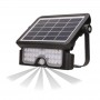 LED solar floodlight LUX with motion sensor equipped with a polycrystalline photovoltaic panel, whic