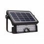 LED solar floodlight LUX with motion sensor equipped with a polycrystalline photovoltaic panel, whic