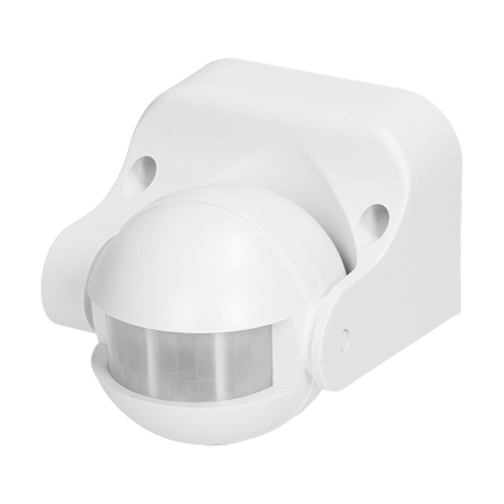 Sensor de movimento Branca PIR 180°, IP44  máx 1200W P/LED
