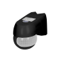 Motion sensor 220°, IP44, black equipped with potentiometers to adjust lighting time and light inten