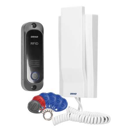 Kit intercomunicador monofamiliar AVIOR, leitor RFID , branco