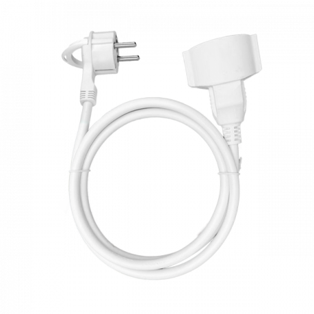 Extension cord with single socket 1x2P+Z schuko, 3m a flat plug and PVC cable H05VV-F 3x1.5mm2, 230V