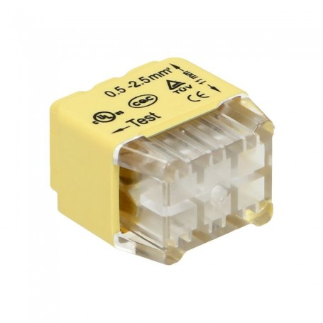 Installation push-in connector for 6 cables  (rigid cable 0.75-2.5mm2), IEC 300V/24A, blister pack 1