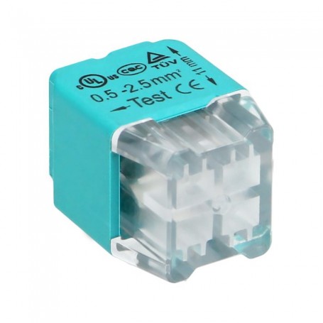 Ligador push-in de instalação para 4 cabos (cabo rígido 0,75-2,5mm², IEC 300V/24A, embalagem blister 10pcs