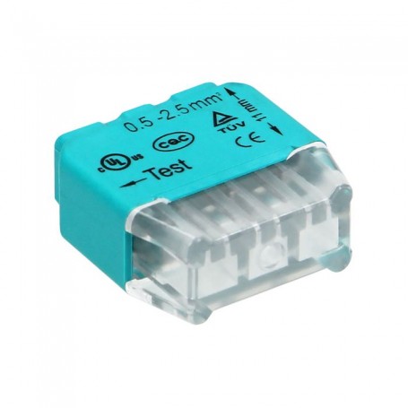 Ligador push-in de 3 fios para fio 0,75-2,5mm² IEC 300V/24A, blister pack 10
