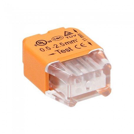 Ligador push-in de instalação para 2 cabos (cabo rígido 0,75-2,5mm²), IEC 300V/24A, blister pack 1