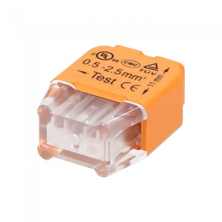 Ligador push-in de instalação para 2 cabos (cabo rígido 0,75-2,5mm²), IEC 300V/24A  100pcs
