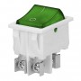 Botão de pressão verde, carcaça branca 230V