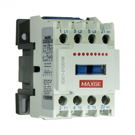 Contactor en corriente alterna SGC1D. 3 P (NO) + 1NO. 5,5kW - 12A(400VAC/AC3). 230VAC / 50-60Hz