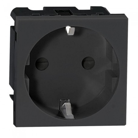 NOEN GS Socket module for furniture connection panel, schuko, black can be installed inside OR-GM-90
