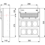 Caixas industriais de distribuição. 16 elementos. Tampa com 6 janelas para tomadas industriais em pa