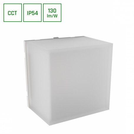 APLIQUE DE PAREDE P/FACHADA SCATOLO 5W CCT 230V IP54 100x100x75MM BRANCA