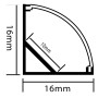 PERFIL ALUMINIO  DE CANTO PRETO SERIE X 16X16X2000MM 2MT