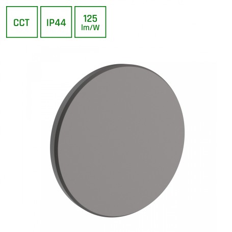 APLIQUE PARDE PIATTA 9W CCT 230V IP44 120x47MM GRAY ROUND FACADE LAMP