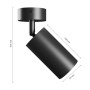 APLIQUE SQUALLA VARIOSA GU10 SCONCE 230V IP20 55x100x165MM BLACK ROUND