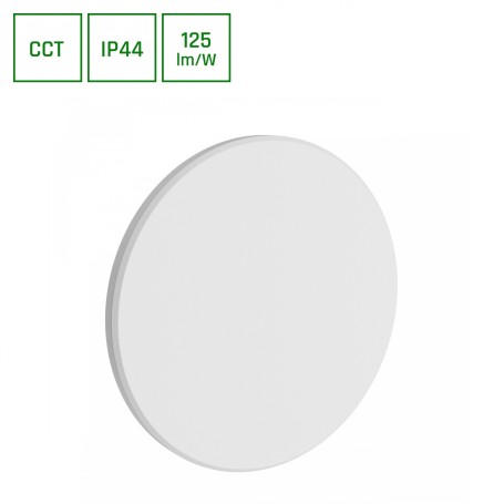 APLIQUE DE PAREDE PIATTA 18W CCT 230V IP44 250x47MM WHITE ROUND FACADE LAMP