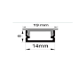 PERFIL ALUMINIO SALIENTE 509 COM DIFUSOR LARGO 19MMX8MMX14MM (2mts)