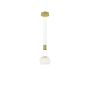 CANDEEIRO PENDENTE MADISON SMD 8W 3000K 900LM GLASS WHITE BRASS MAT