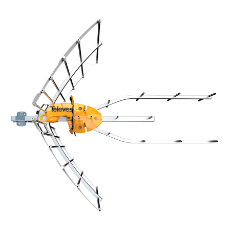 Antena Terrestre ELLIPSE UHF (C21-48), G 38dBi BOSS ON Com Fonte de Alimentação 24V-130mA (Embalagem