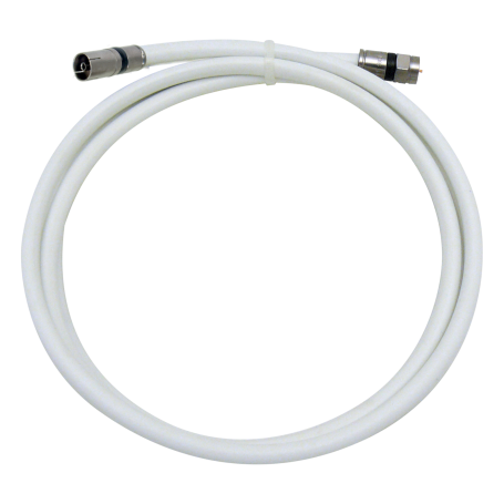 Chicote Coaxial "F" - "CEI" Fêmea compressão 3m Branco (Bolsa B0)