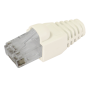 Conector Par de Cobre RJ45 UTP Cat 6 - Macho com Protector Branco, Caixa de plástico