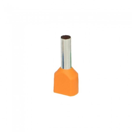 Insulated twin cable end terminals max. section 4mm2, copper sleeve length: 12mm, blister pack 25 pc