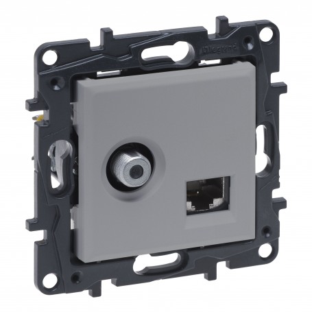 NL-STEP TV-F + RJ45 C6 UTP ALUMINIO