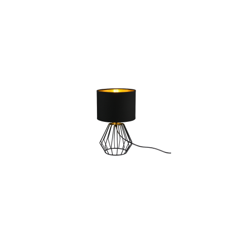 CANDEEIRO MESA CHUCK 1XE14 TELA NEGRO METAL