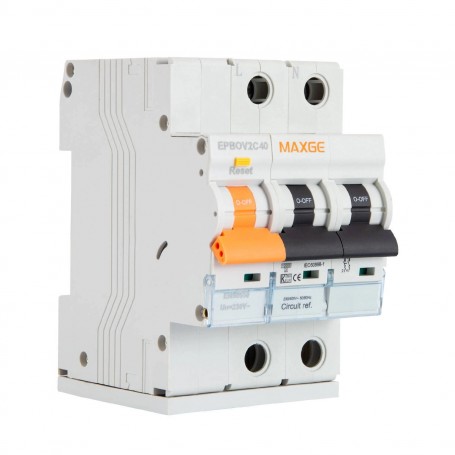 Protector combi Alpha+ sobretensiones P+T. 2P, 40A, Tipo 2/Clase C, 15kA Imáx, EN50550