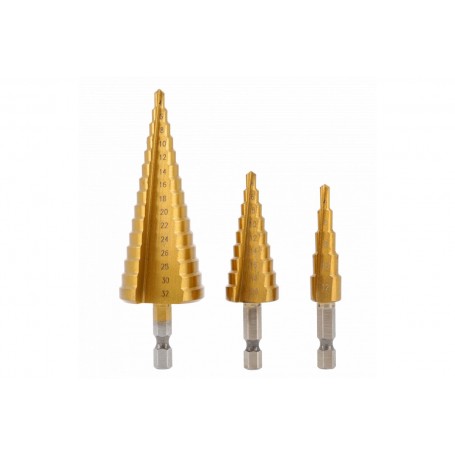 Broca escalonada 4-32 mm conjunto 3 uds