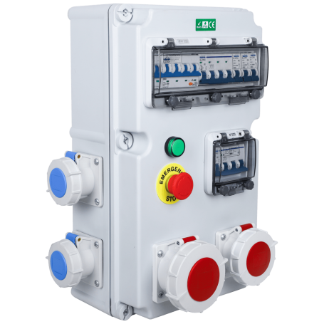 PIMENTEIRO C/1-5X32A + 1-5X16+3XSHUCKO + BOT. EMERG. IP67