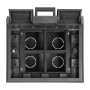Ciaxa de Chão p/tomadas módulo 4 x 45x45mm ou 8 x 22,5x45mm, tampa: material próprio, preta