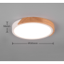 Plafond, Jano incl. 1 x LED,SMD,20,0Wt,3000K,2400 Lm. Natural wood, wood color, Body: Plastic, black