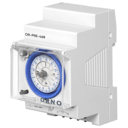 Interruptor horário mecânico bateria 3 módulos, 24 horas, mínimo 15 minutos, 110-230 VCA, RES. 200H