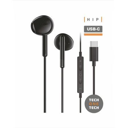AURICULARES HIP PRETOS USB C TECH ON TECH