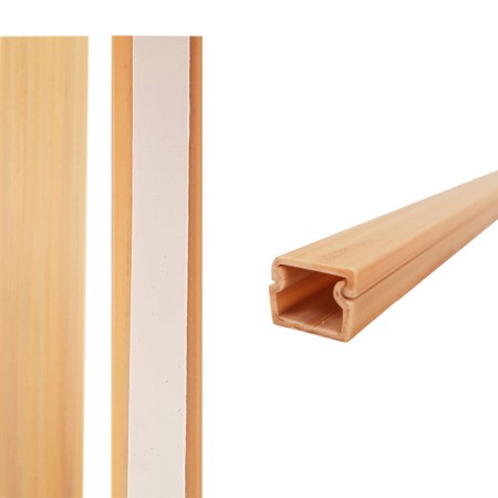 MINI CALHA ADESIVA 2M 13X10 MM MADEIRA CLARA(preço por metro)