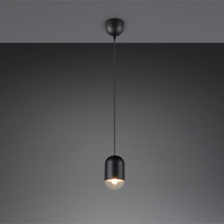 CANDEEIRO PENDENTE NARA 1XE27 METAL BLACK MAT HOOK FASTENING