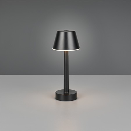 CANDEEIRO MESA 1.5W 150LM 3000K  BLACK MAT PLASTIC 4 LEVEL TOUCH IP44 DIMMER RECHARGEABLE USB 