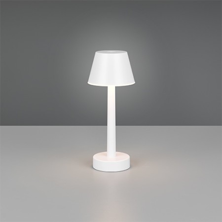 CANDEEIRO MESA 1.5W 150LM 3000K  WHITE MAT PLASTIC 4 LEVEL TOUCH IP44 DIMMER RECHARGEABLE USB 