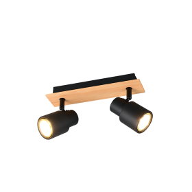 FOCO PIERRE 2XGU10 METAL BLACK  MAT IP20 CASALUM