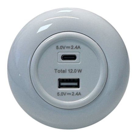 Tomada USB A+C "retro" Branca