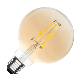 LÂMPADA E27 G125 FILAMENTO 8W 3000K AMBAR GLOBO DIMAVEL