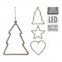 ADORNOS NAVIDEÑOS DE YUTE CON LED Y CUERPO DE METAL 25CM 3 MODELOSSURTIDOS: ARBOL DE NAVIDAD 28x22